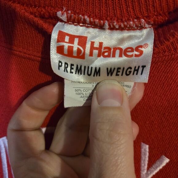 Red Christmas Sweatshirt Hanes Premium Weight 0253 - Picture 5 of 8